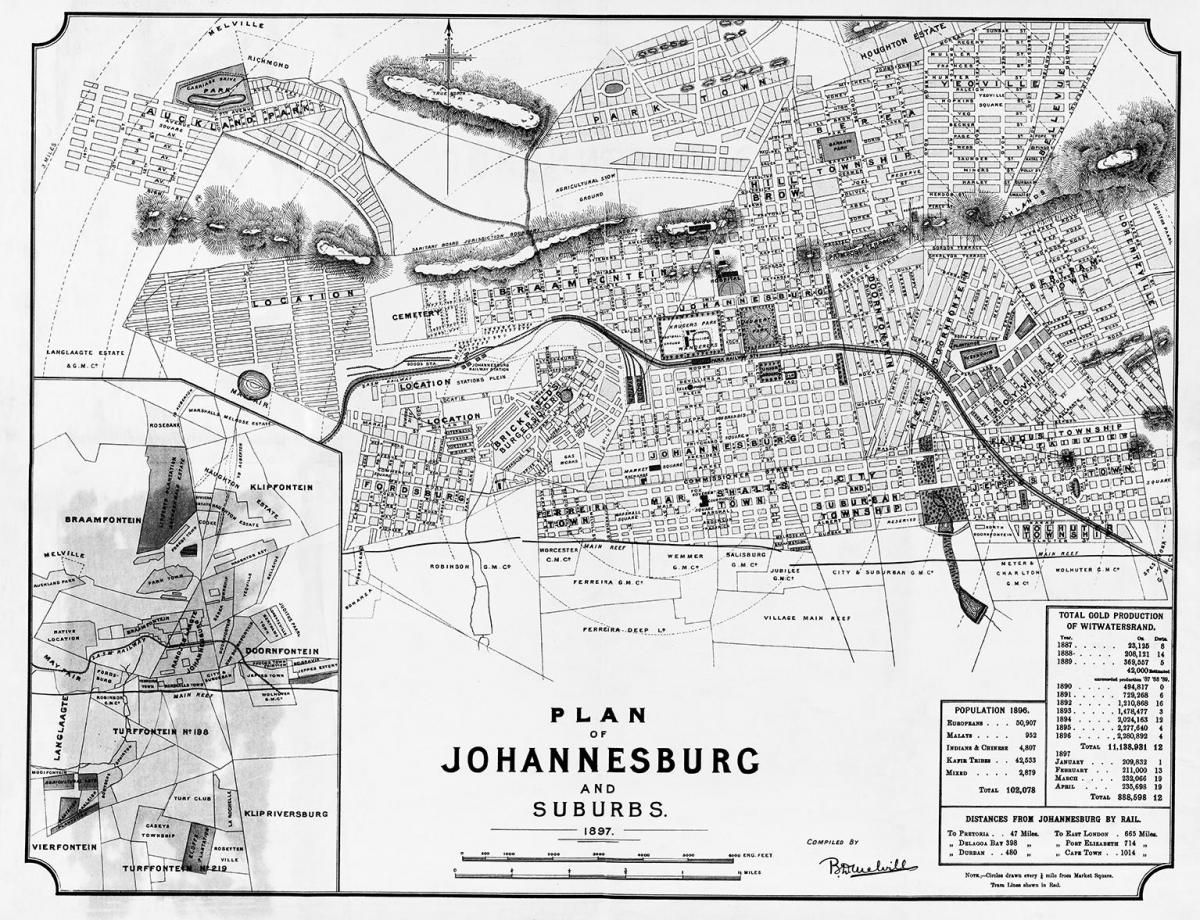 Johannesburg (Joburg Jozi) historische kaart